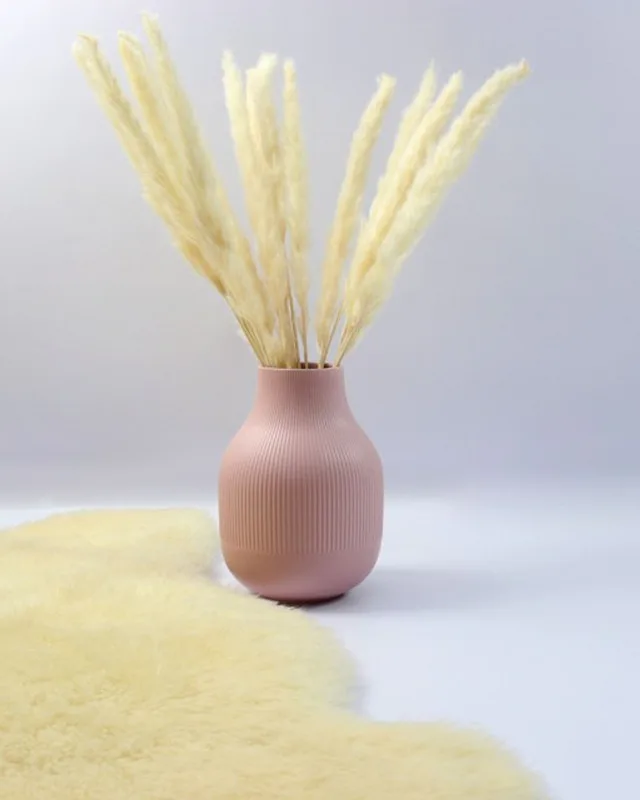 Ribbed Clay Bud Vase