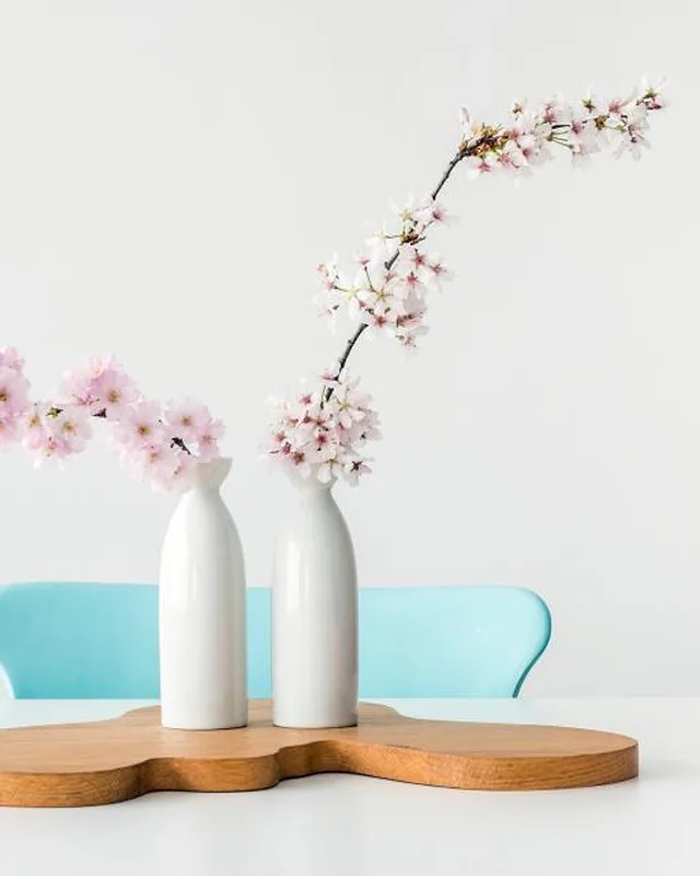 Matte Stoneware Bottle Vases, Pair