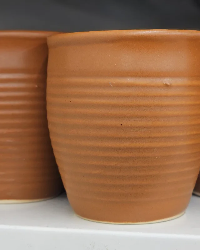 Ribbed Terracotta Tumblers, Set of 4