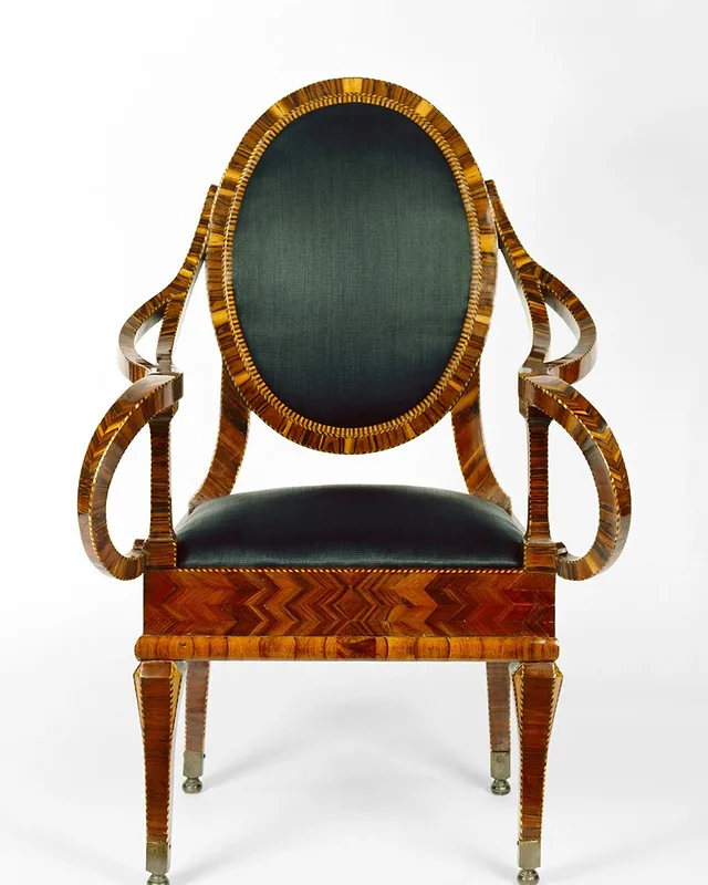 Inlaid Wood Armchair